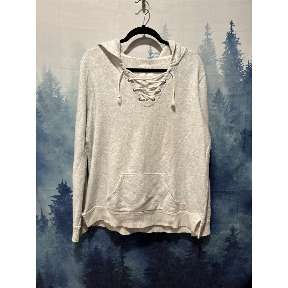 American Eagle Oversized Gray‎ Lace Up Sweatshirt Hoodie Size Large
